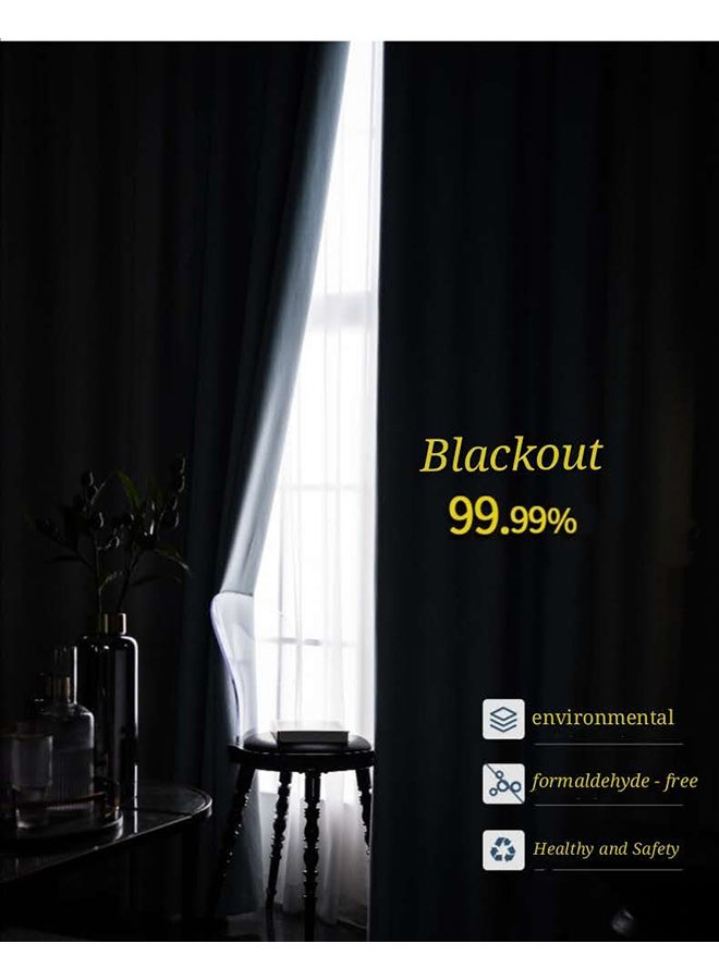 Generic - Full Blackout Curtains For Bedroom Pink 300x270cm - Image 1