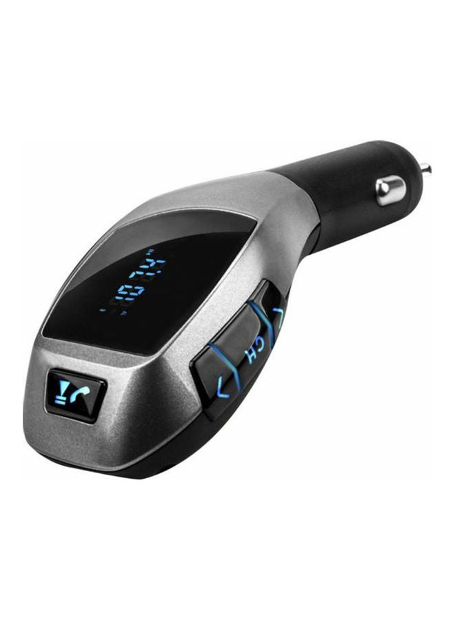 Bluetooth Hands Free Car FM Transmitter Player With USB Charger blhz Silver/Black - Image 1