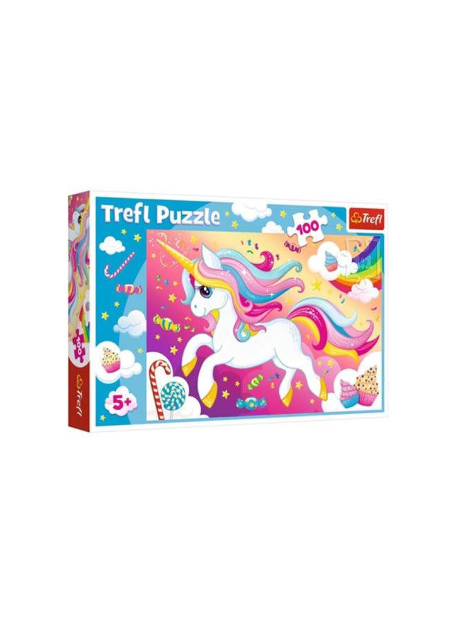 تريفل مجموعة أحجية تركيب صور بتصميم يونيكورن جميل من 100 قطعة 41x27سم