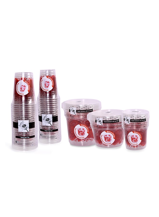 Fun 25-Piece Valentine Disposable Cup Red/Clear  - Image 3