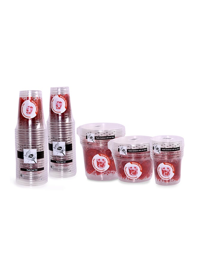 Fun Disposable Cup 25 Piece Red/Clear  - Image 3