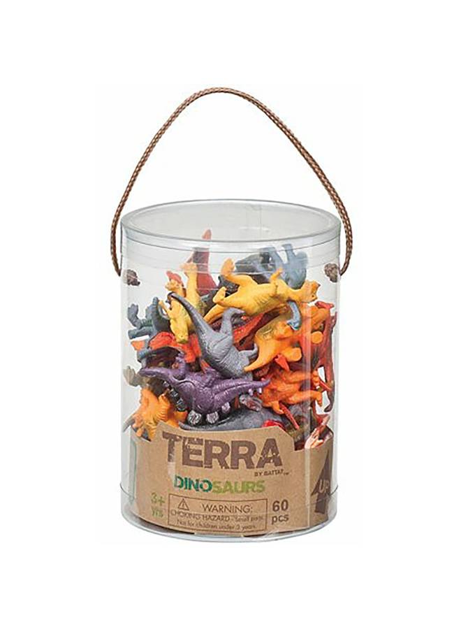 تيرا مجموعة مجسمات لديناصورات في أنبوب مكونة من 60 قطعة. One Size