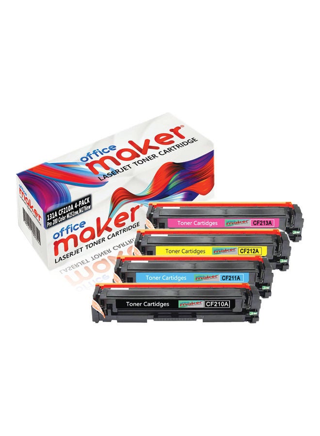 أوفيس ميكر طقم مكون من 4 خراطيش حبر لطابعة ليزر جيت متعدد الألوان