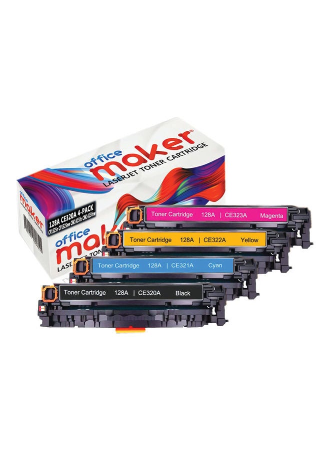 Office Maker 4-Piece Laserjet Toner Cartridge Set Multicolour