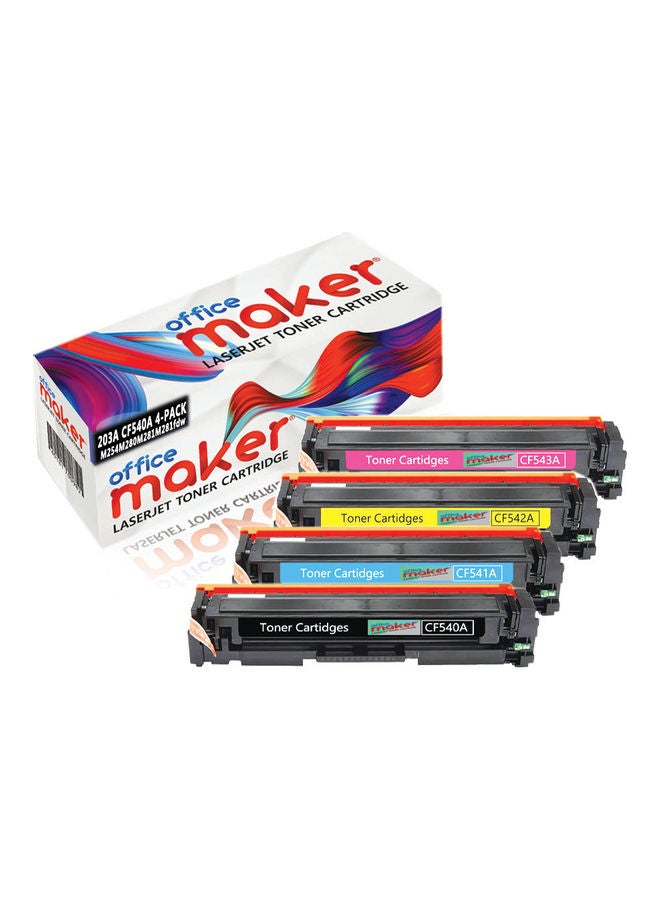 Office Maker 4-Piece Laserjet Toner Cartridge Set Multicolour