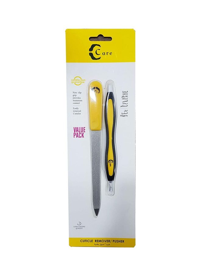 Care Cuticle Remover/Pusher yellow 2pcs