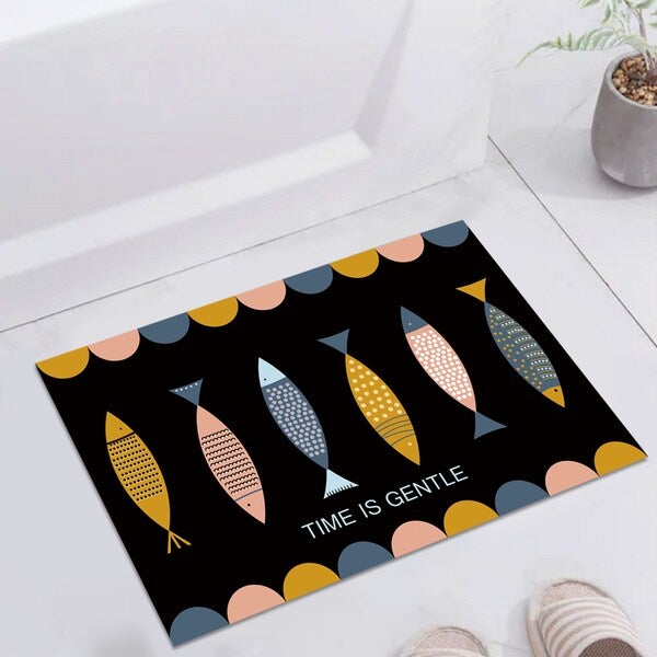 1 Piece Bedroom Rug Fish Pattern Cartoon Soft Carpet multicolour 50*80(W*L)cmcm - Image 4