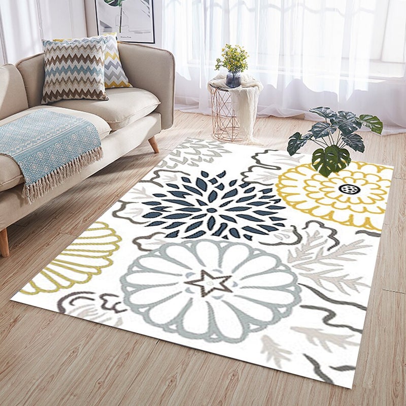 1 Piece Living Room Rug Floral Pattern Anti-Slip Softness Carpet multicolour 40*60(W*L)cmcm  - Image 1