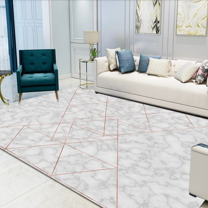 European Luxurious Style Geometry Pattern Living Room Stain-Resistant Ground Mat Grey 60*90(W*L)cmcm - Image 1