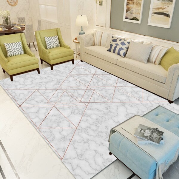 European Luxurious Style Geometry Pattern Living Room Stain-Resistant Ground Mat Grey 60*90(W*L)cmcm - Image 5