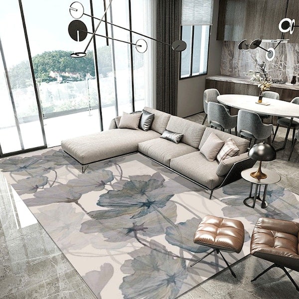 Home Rug Simple Modern Style Floral Non-Slip Living Room Bedroom Floor Carpet Synthetic Fibre Rectangle multicolour 60*90(W*L)cmcm  - Image 2