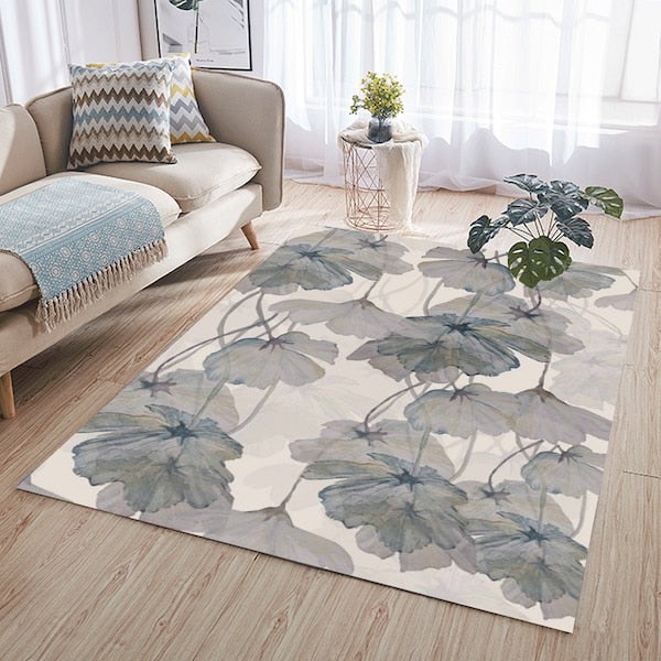 Home Rug Simple Modern Style Floral Non-Slip Living Room Bedroom Floor Carpet Synthetic Fibre Rectangle multicolour 60*90(W*L)cmcm  - Image 4