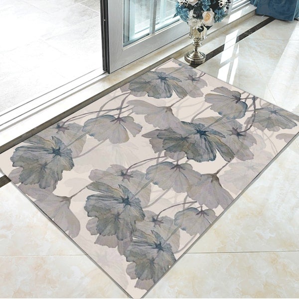 Home Rug Simple Modern Style Floral Non-Slip Living Room Bedroom Floor Carpet Synthetic Fibre Rectangle multicolour 60*90(W*L)cmcm  - Image 5