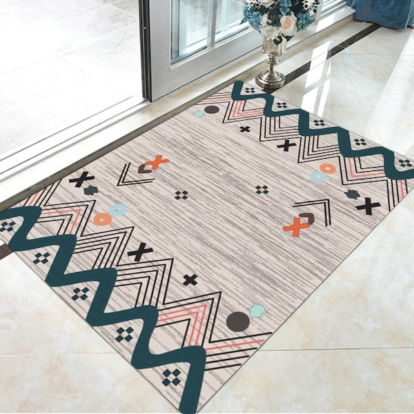 Modern Creative Print Vintage Home Living Room Bedroom Kitchen Carpet multicolour 120*160(W*L)cmcm - Image 3