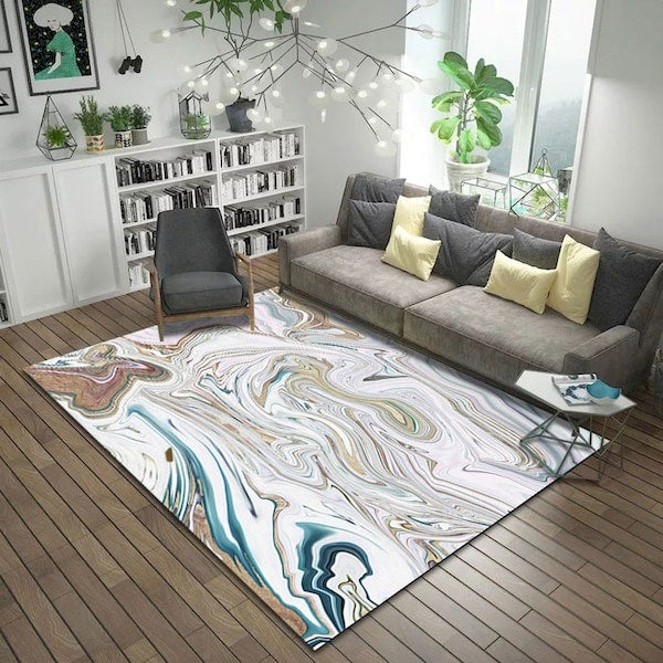 Home Floor Nordic Style Rectangle Anti-Slip Living Room Rug multicolour 40*60(W*L)cmcm  - Image 2