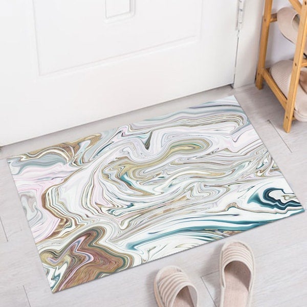 Home Floor Nordic Style Rectangle Anti-Slip Living Room Rug multicolour 40*60(W*L)cmcm  - Image 5