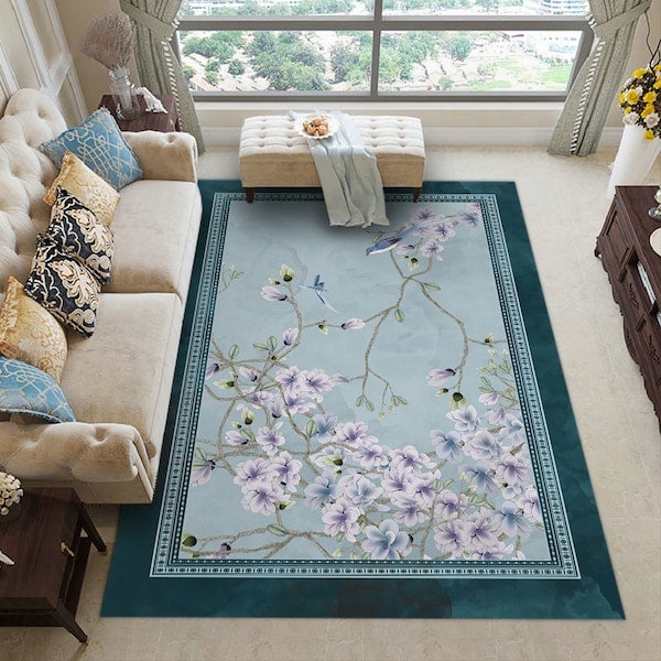 1 Piece Fashion Home Floral Modern Character Practical Living Room Rug multicolour 120*160(W*L)cm - Image 2