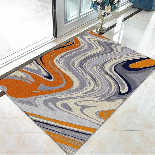 Home Rug Nordic Style Colorful Non-Slip Living Room Bedroom Floor Mat Orange 60*90(W*L)cmcm  - Image 5