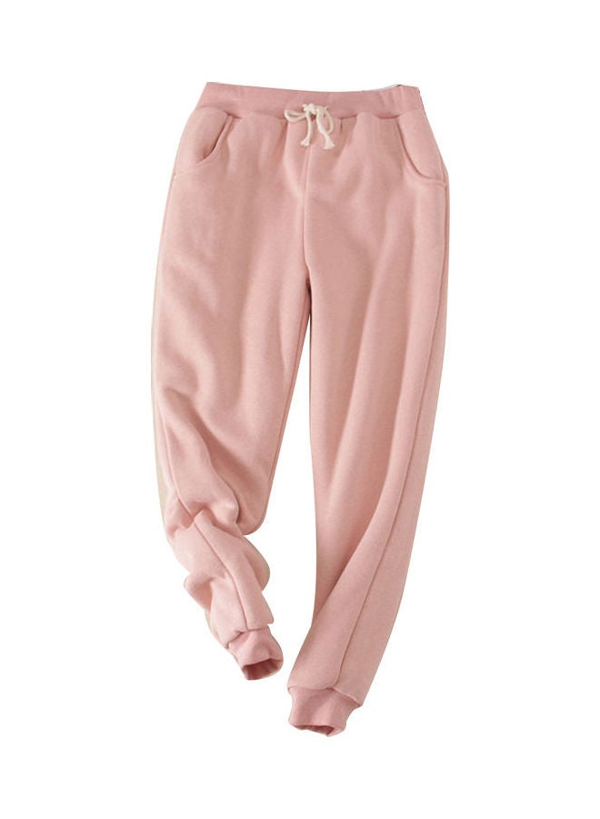 Plus Size Drawstring Loose Waist Pant Pink
