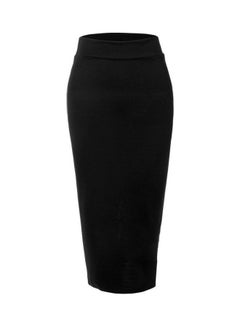 Ankle Bottom Length Long Pencil Skirt Black