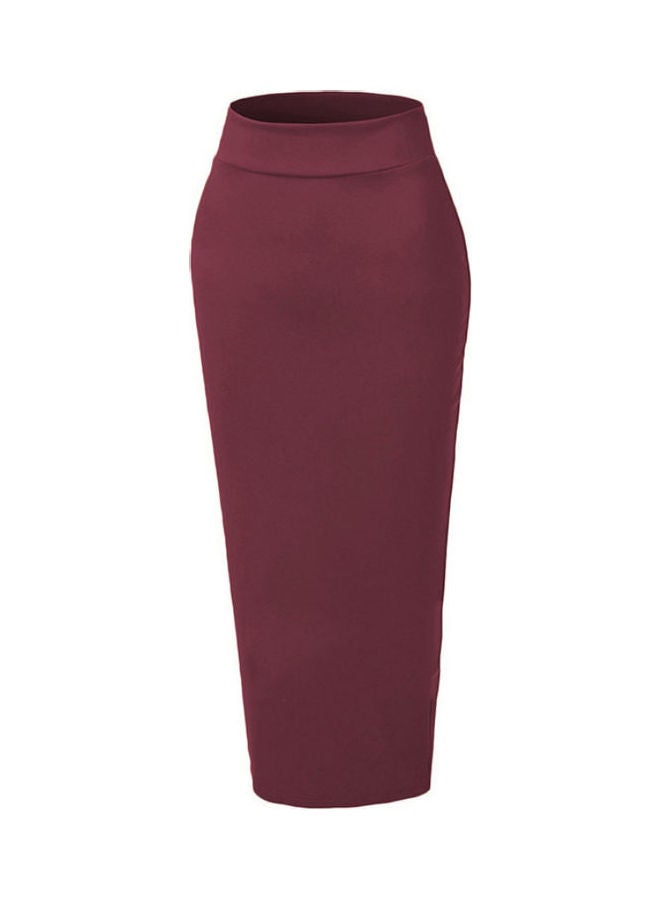 Bottoms Long Pencil Skirt Wine Red 