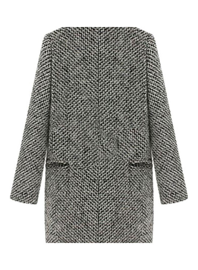 Cardigan Warm Thicken Woolen Midi Coat Grey