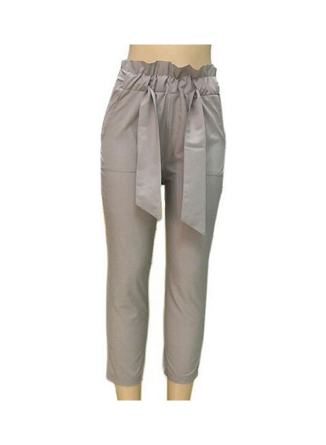 Solid Colour High Waist Skinny Pant Light Grey