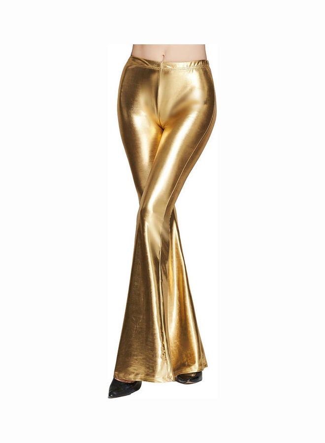 High Waist Slim Bell-bottom Pant Golden  - Image 1