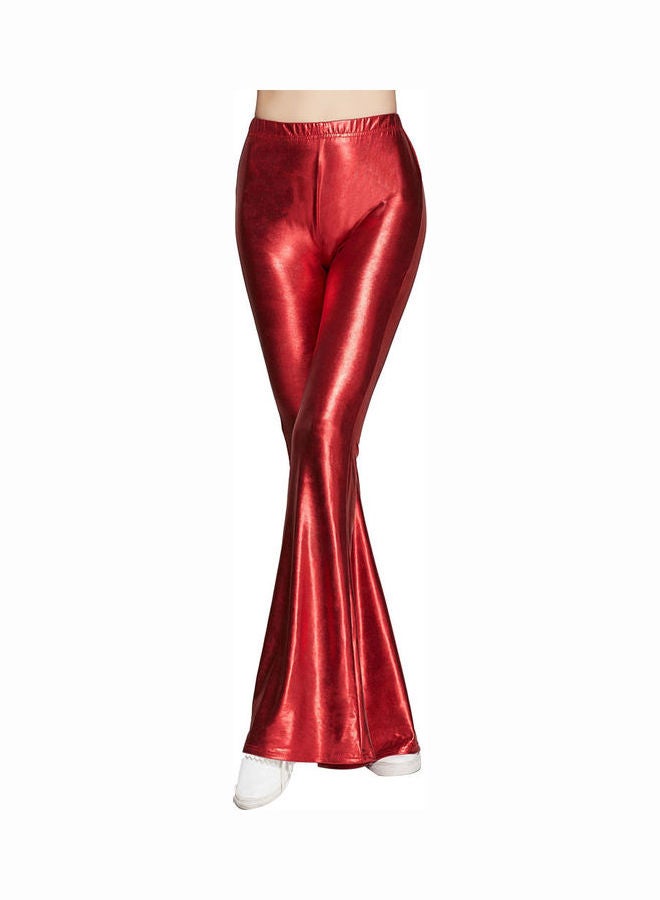 High Waist Slim Bell-bottom Pant Red  - Image 1