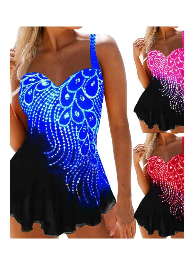 Feathers Printed Swimsuit Yellow - Image 3