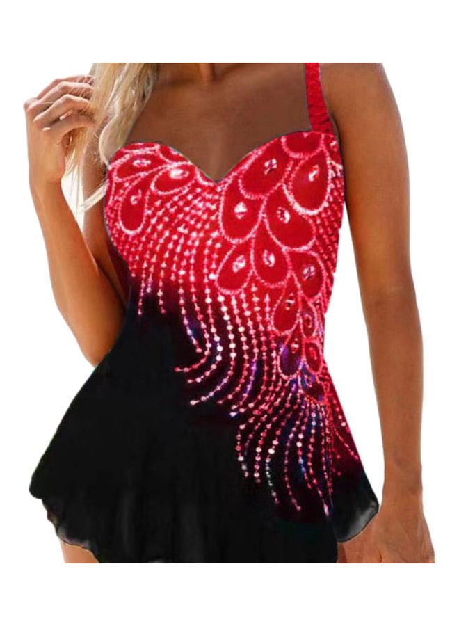 Feathers Printed Swimsuit Yellow - Image 5