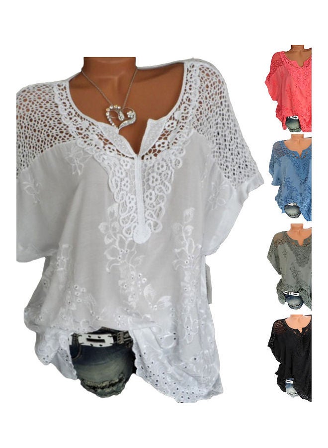 V Neck Top Blue  - Image 2