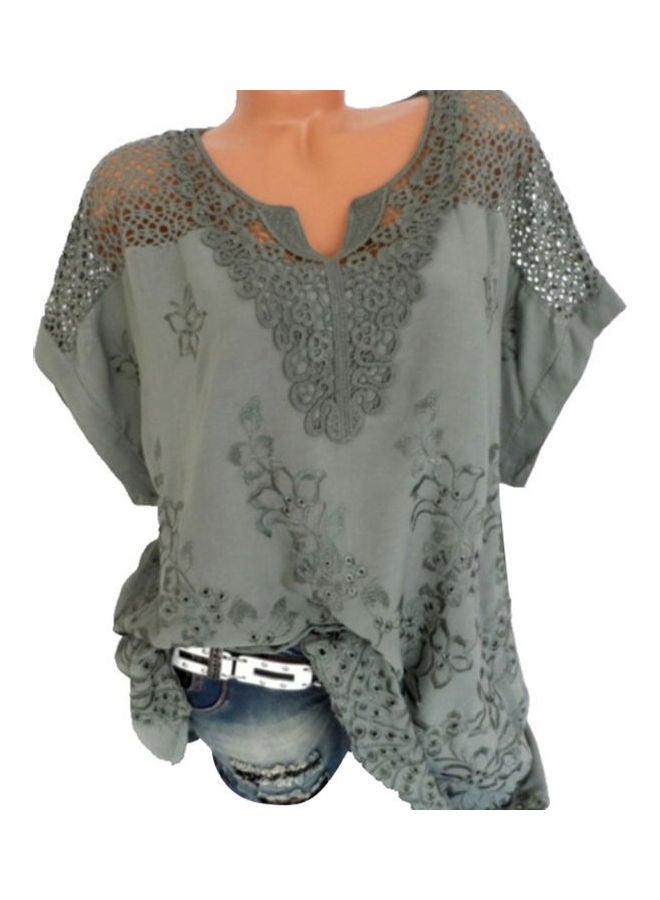 V Neck Top Blue  - Image 5