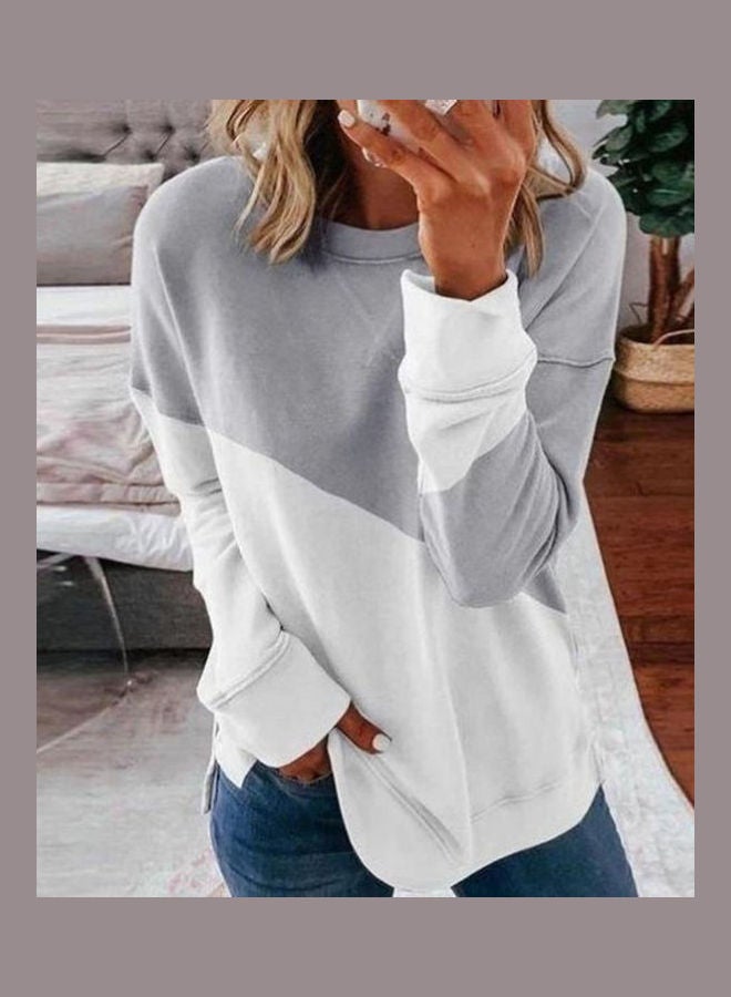 بلوزة بأكمام طويلة رمادي - Image 5