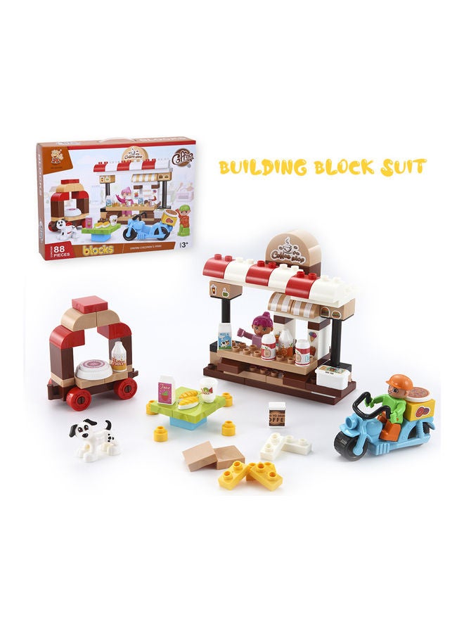 شور مجموعة لعبة مكعبات بناء للأطفال بتصميم مقهى مكوّنة من 88 قطعة - Image 3