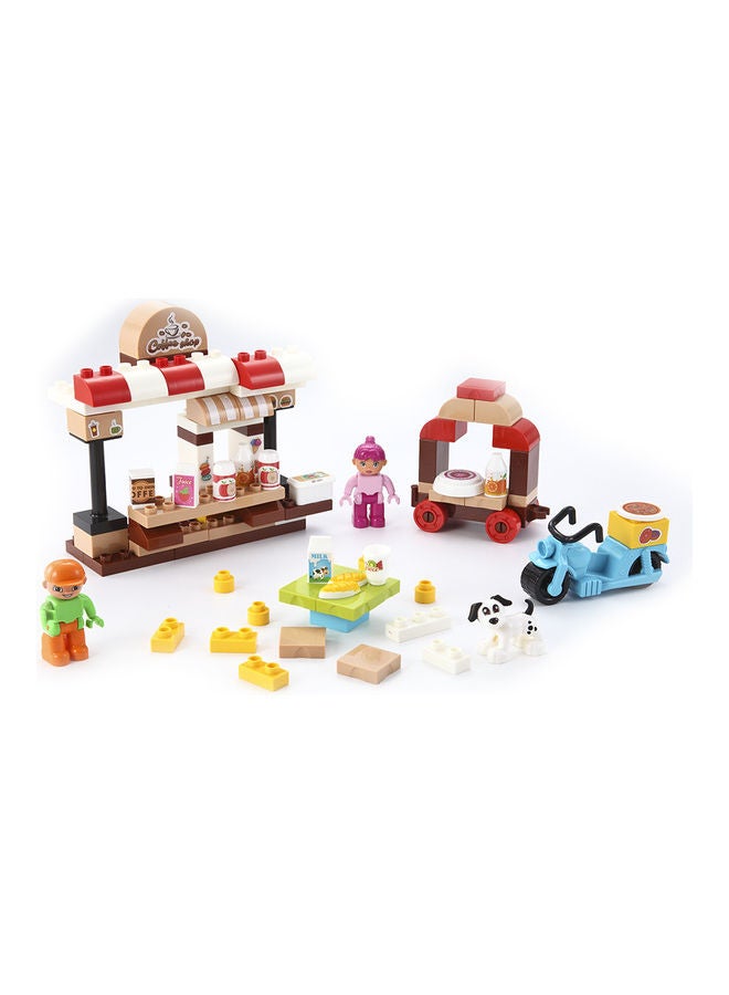 شور مجموعة لعبة مكعبات بناء للأطفال بتصميم مقهى مكوّنة من 88 قطعة - Image 4