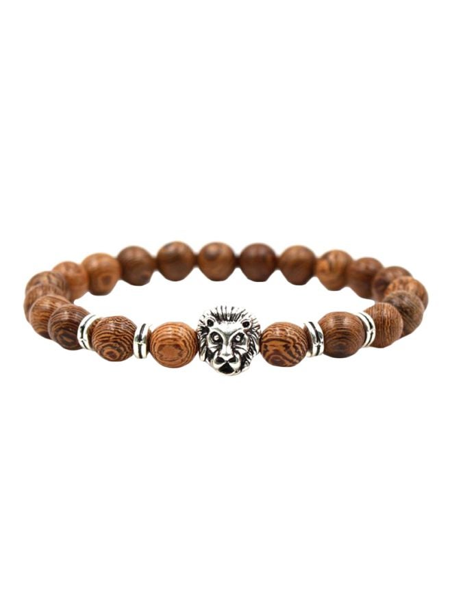 Sharpdo - Lion Charm Design Beaded Bracelet - Image 1