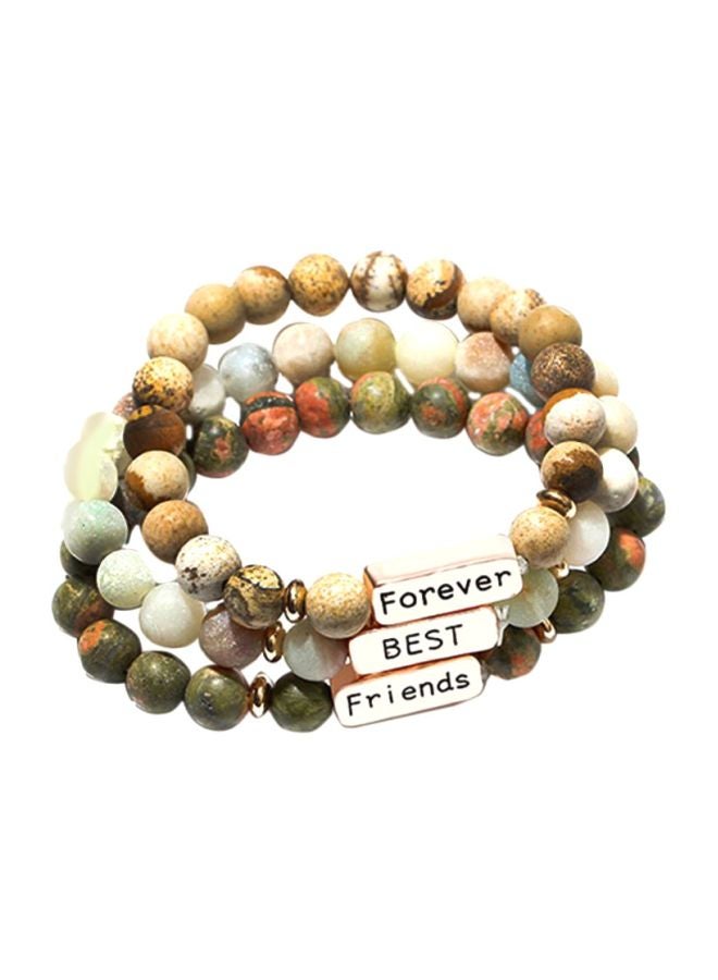 Sharpdo 3-Piece Forever Best Friend Breaded Bracelet Set  - Image 1