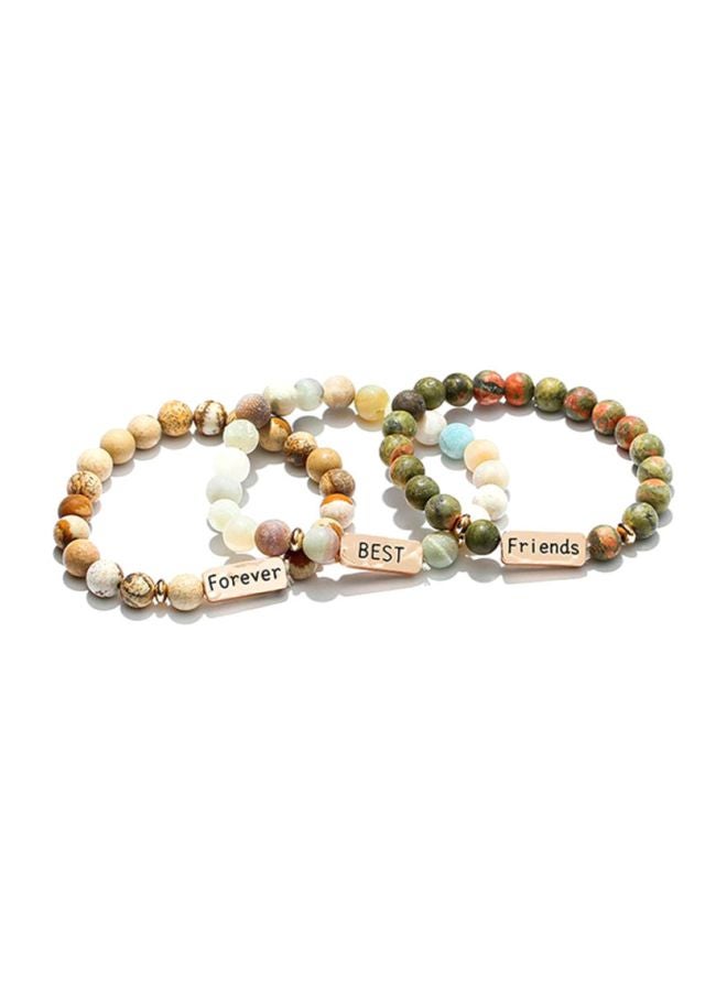 Sharpdo 3-Piece Forever Best Friend Breaded Bracelet Set  - Image 2