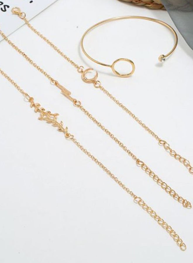 شاربدو مجموعة أساور قابلة للتعديل مصنوعة من خليط معدن مكونة من 4 قطع - Image 2