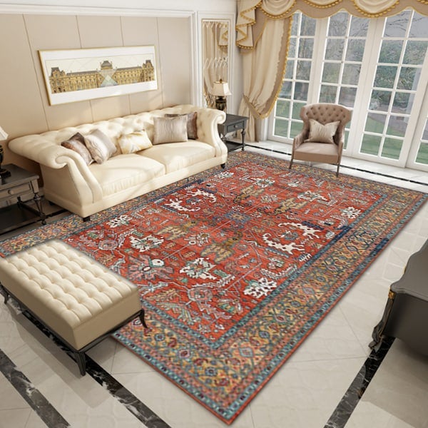 Living Room Rug Vintage Anti-Slip Durable Carpet Multicolour 50x80(WxL)cm  - Image 1