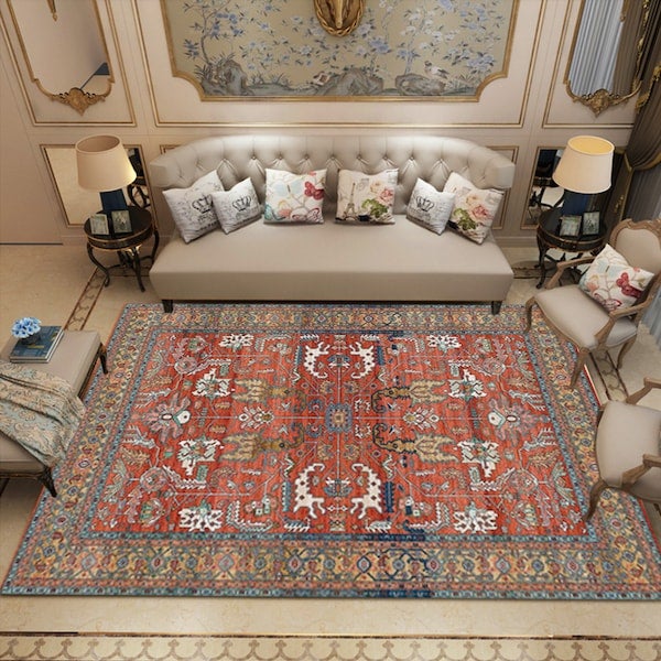 Living Room Rug Vintage Anti-Slip Durable Carpet Multicolour 50x80(WxL)cm  - Image 2