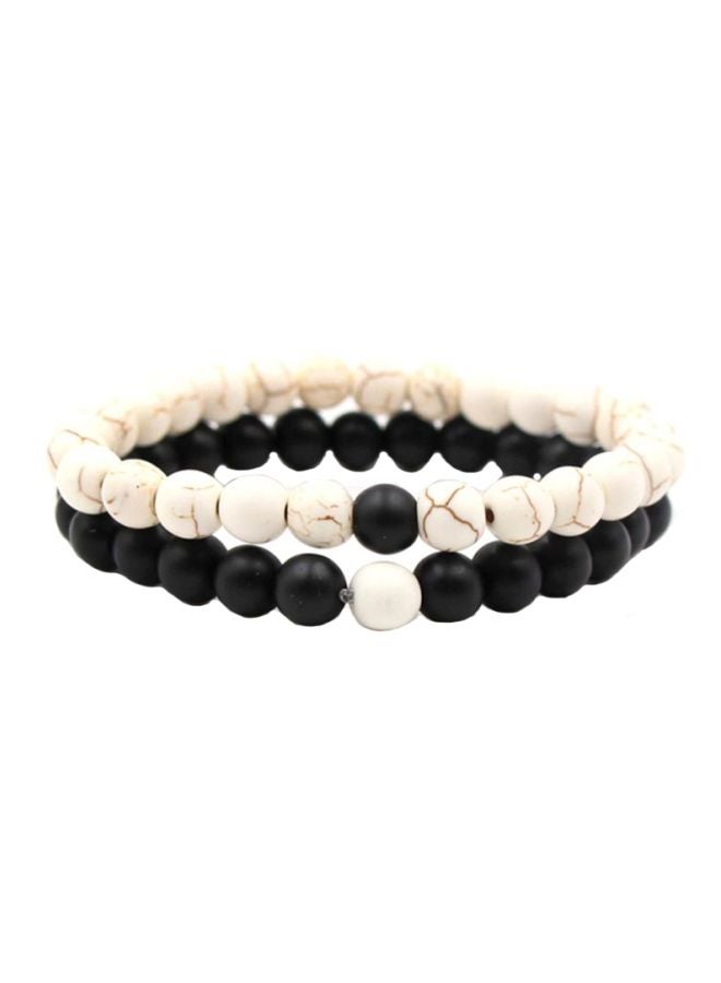 Sharpdo 2-Piece Elastic Beaded Fashionable Bracelet