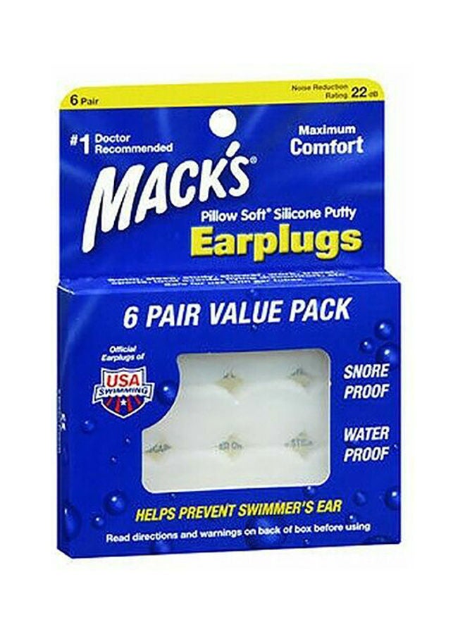Mack's 6-Piece Pillow Soft Silicone Water Proof Ear Plugs