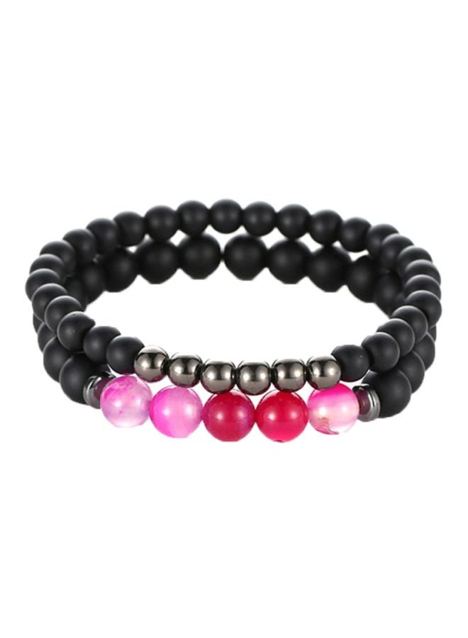 2-Piece Elastic Beaded Fashion Bracelet