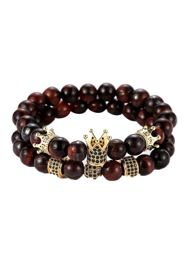 Sharpdo Elastic Beaded Bracelet Set Of 2 