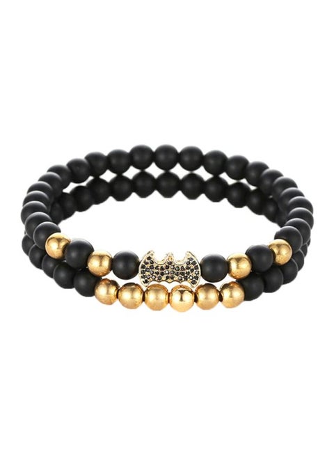2-Piece Elastic Beaded Bracelet
