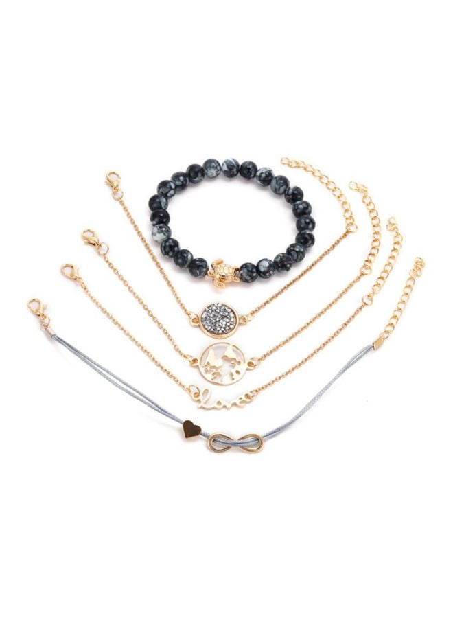 شاربدو طقم أساور سلسلة مرصعة بالأحجار ومكونة من 5 قطع - Image 1