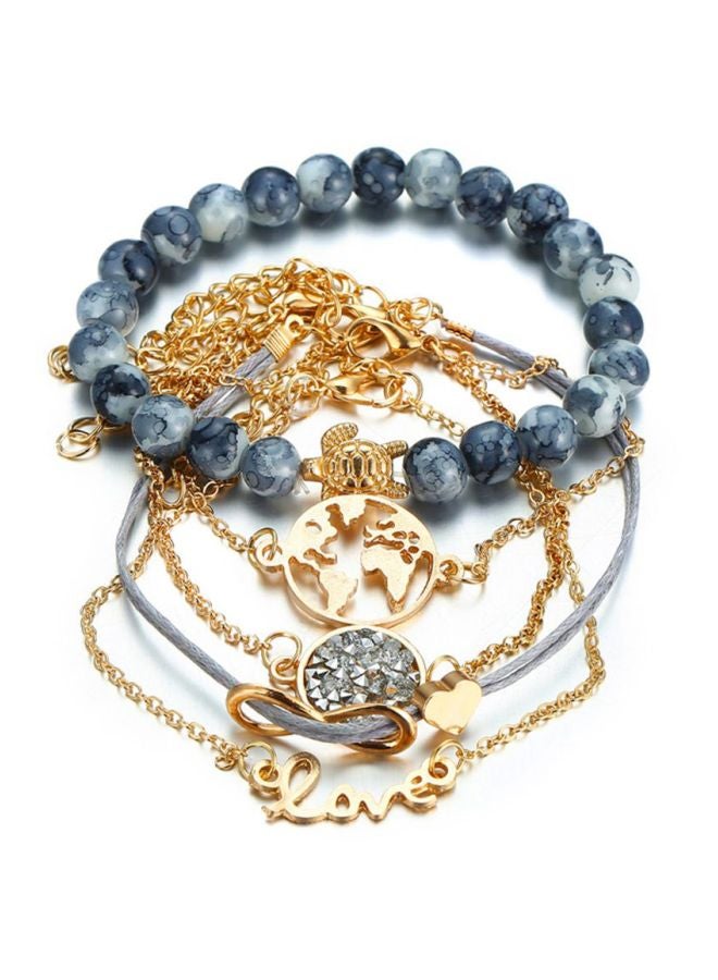 شاربدو طقم أساور سلسلة مرصعة بالأحجار ومكونة من 5 قطع - Image 2