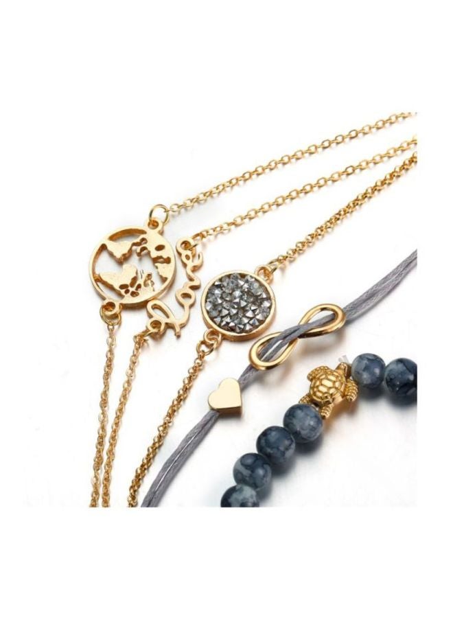 شاربدو طقم أساور سلسلة مرصعة بالأحجار ومكونة من 5 قطع - Image 5